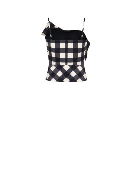 Top bustier em mistura de algodão com maxi laço Rinascimento