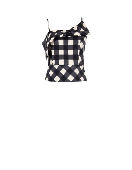 Top bustier em mistura de algodão com maxi laço Rinascimento