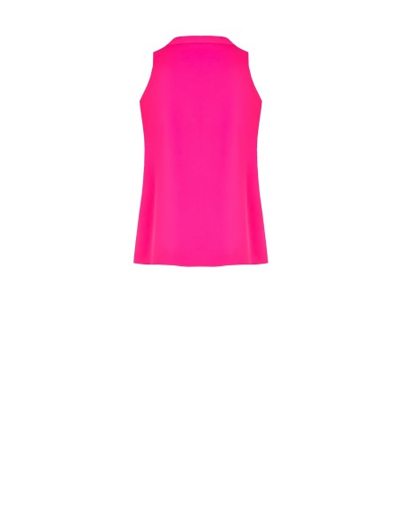 Blusa fluida em cetim opaco com folhos à frente Rinascimento
