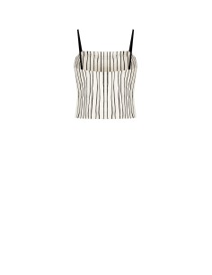 Top bustier curto em algodão com riscas irregulares Rinascimento 2