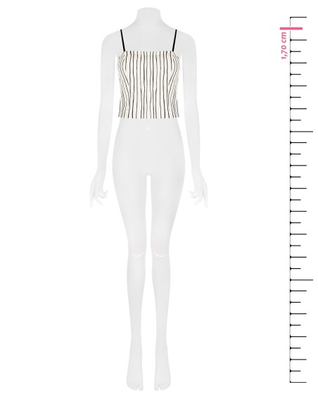 Top Bustier Curto em Algodão com Riscas Irregulares Rinascimento