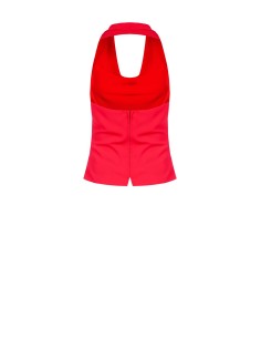 Top ajustado em tecido fluido com decote em anel Rinascimento 2