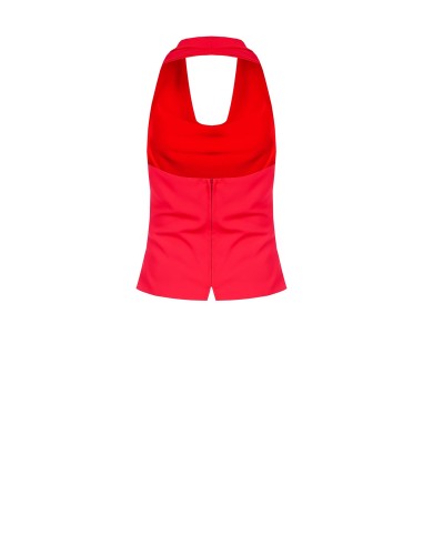 Top acinturado em tecido fluido com decote em argola Rinascimento