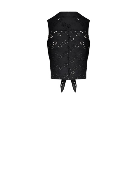 Camisa Cropped com Nó em Algodão Sangallo Rinascimento