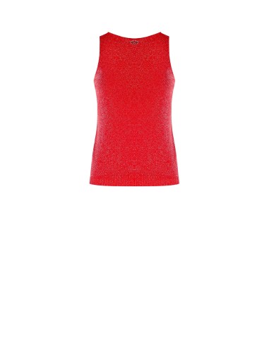 Top Justo em Malha Mista de Viscose e Lurex Efeito Glitter Rinascimento