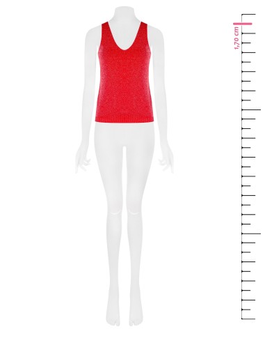 Top justo em malha de mistura de viscose e lurex com efeito glitter Rinascimento
