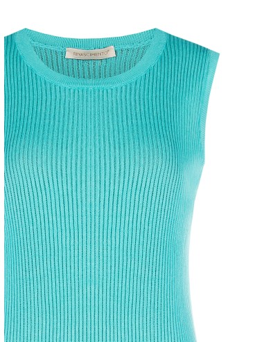 Top Ajustado em Mistura de Viscose Canelada Rinascimento