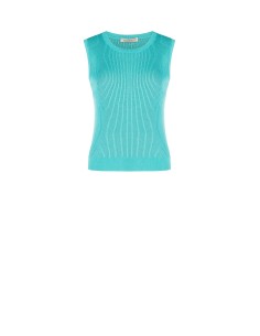 Top justo em mistura de viscose canelado Rinascimento