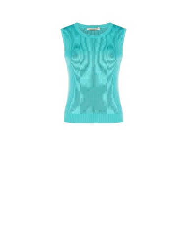 Top justo em mistura de viscose canelado Rinascimento