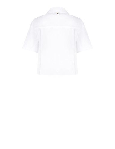 Camisa Curta Oversize Em Algodão Com Detalhe De Pregas Rinascimento