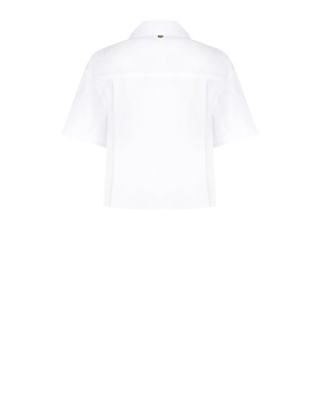 Camisa Curta Oversize Em Algodão Com Detalhe De Pregas Rinascimento