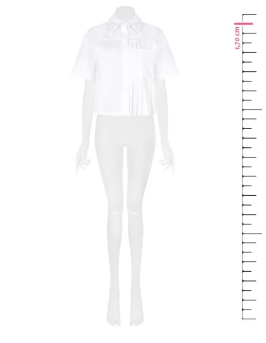 Camisa Curta Oversize em Algodão com Detalhe de Pregas Rinascimento