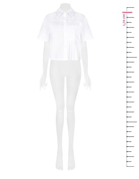 Camisa Curta Oversize em Algodão com Detalhe de Pregas Rinascimento
