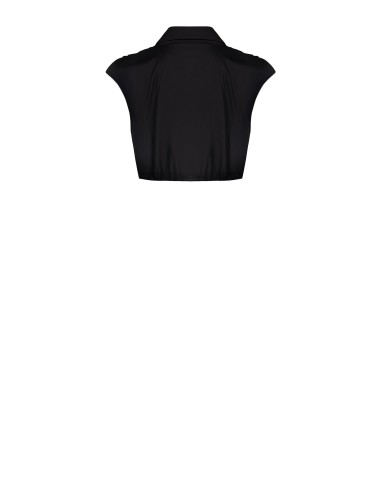 Camisa crop top de algodão com cordão atrás Rinascimento