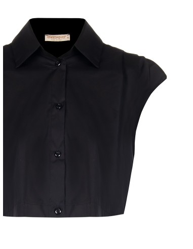 Camisa crop top em algodão com cordão na parte de trás Rinascimento