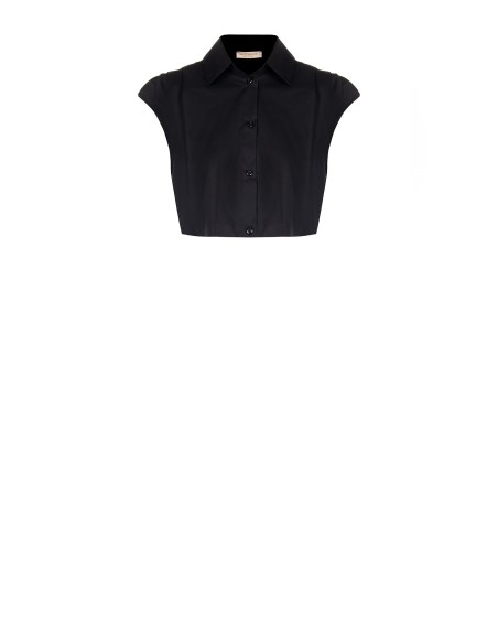 Camisa crop top em algodão com cordão na parte de trás Rinascimento
