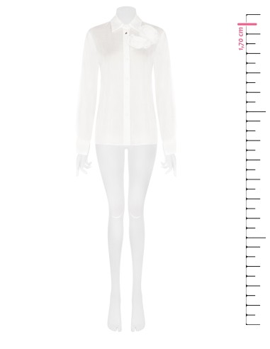 Camisa em Lyocell Ultraleve com Rosas Aplicadas Rinascimento