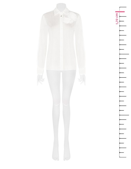 Camisa em Lyocell Ultraleve com Rosas Aplicadas Rinascimento