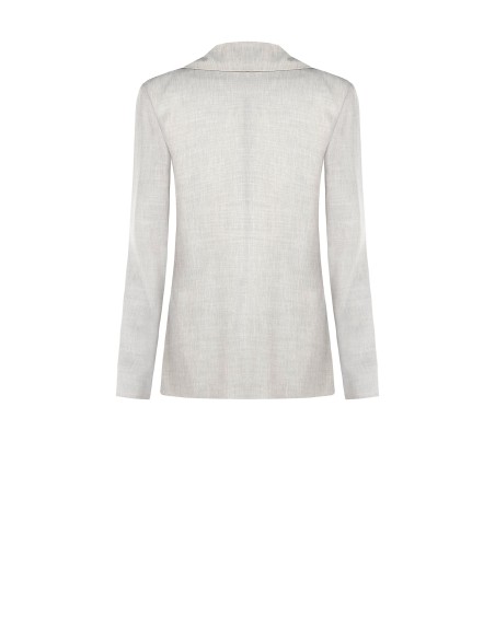Blazer oversize cintado em mistura de viscose e lyocell com botão triangular Rinascimento