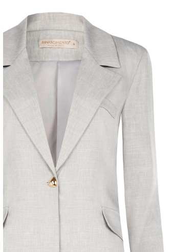 Blazer oversize entalhado em mistura de viscose e lyocell com botão triangular Rinascimento