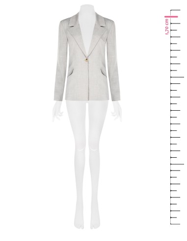 Blazer oversize entalhado em mistura de viscose e lyocell com botão triangular Rinascimento