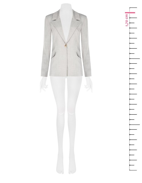Blazer oversize entalhado em mistura de viscose e lyocell com botão triangular Rinascimento
