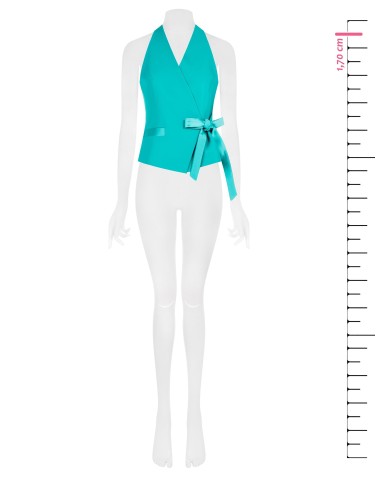 Colete cruzado em tecido fluido Rinascimento