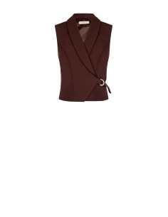 Colete transpassado em tecido fluido Rinascimento