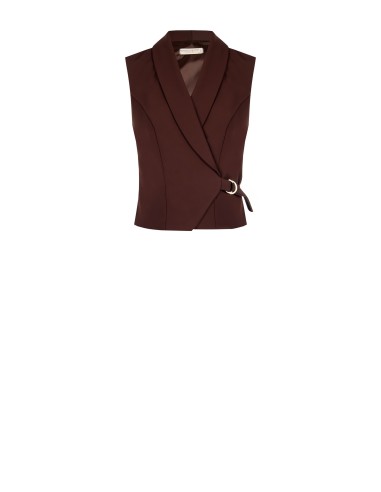 Colete transpassado em tecido fluido Rinascimento