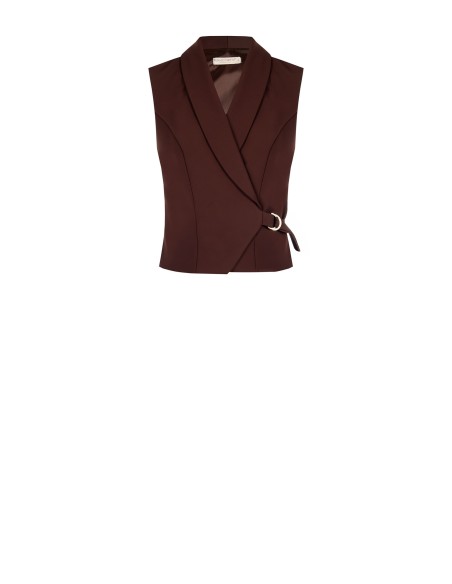 Colete transpassado em tecido fluido Rinascimento