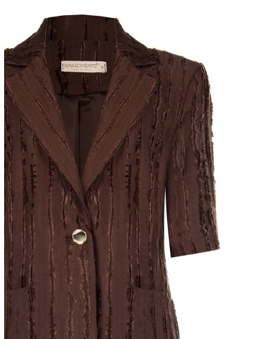Blazer em mistura de viscose com riscas desfiadas Rinascimento