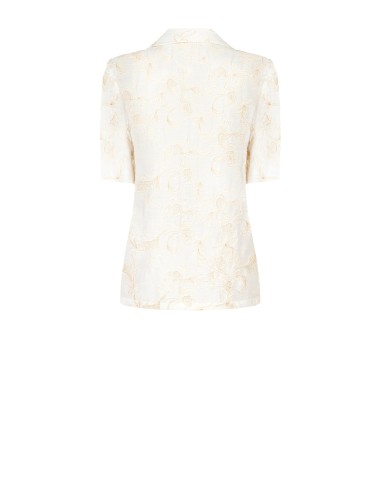 Blazer em mistura de viscose e linho com bordados florais em relevo Rinascimento