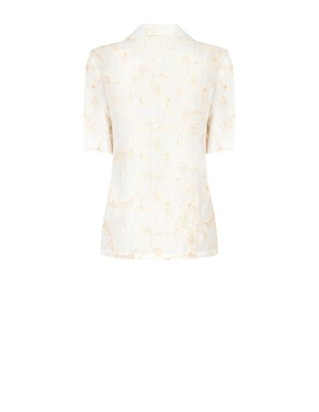 Blazer em mistura de viscose e linho com bordados florais em relevo Rinascimento