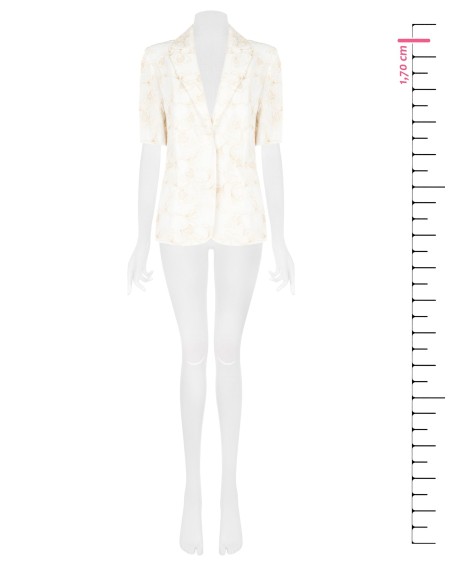 Blazer em mistura de viscose e linho com bordados florais em relevo Rinascimento