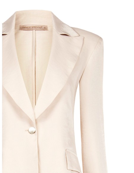 Blazer cinturado em mistura de viscose com efeito perolado Rinascimento