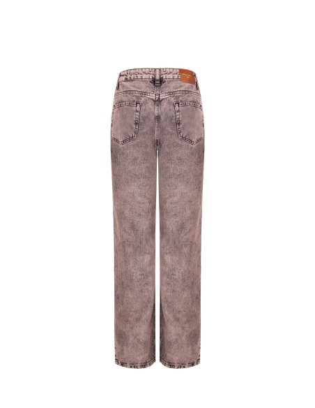 Jeans Wide-Leg Elástico com Efeito Washed Rinascimento