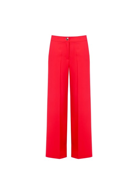 Calças Palazzo em Tecido Fluido com Bolsos Rinascimento