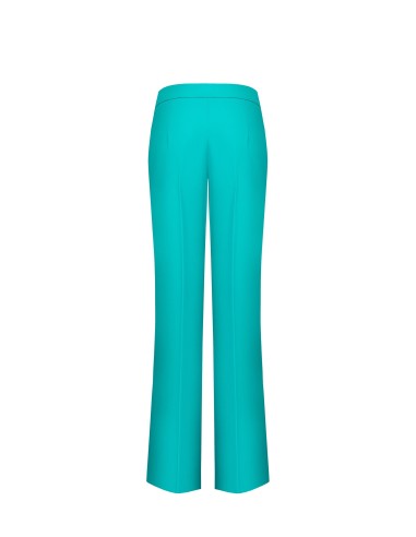 Calças palazzo em tecido fluido com botão metálico Rinascimento