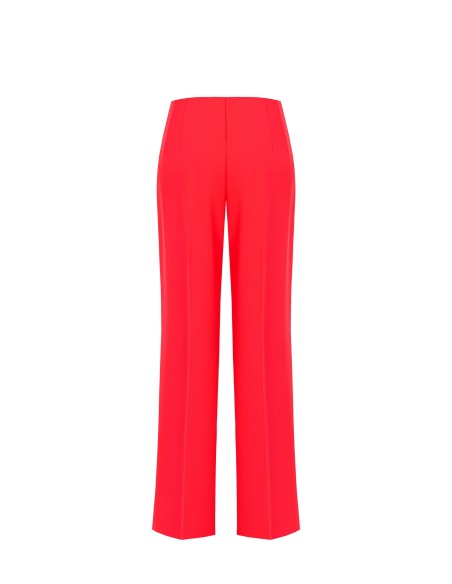 Calças palazzo em tecido fluido com fecho lateral Rinascimento