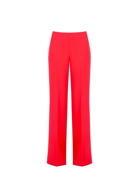 Calças palazzo em tecido fluido com fecho lateral Rinascimento