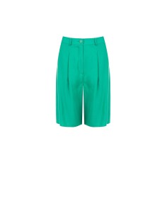 Bermuda em mistura de algodão com pinças e bolsos Rinascimento