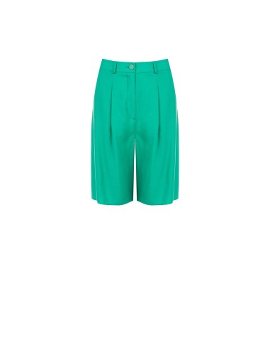 Bermuda em mistura de algodão com pinças e bolsos Rinascimento