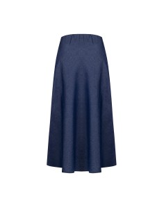 Saia longa evasê em ganga leve com etiqueta do logótipo Rr Rinascimento 2