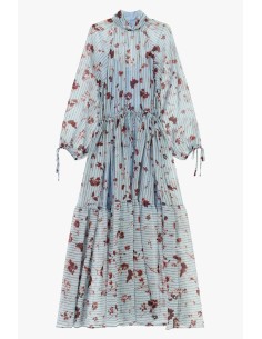 Vestido Longo Com Estampa Floral E Mangas Amplas Dixie