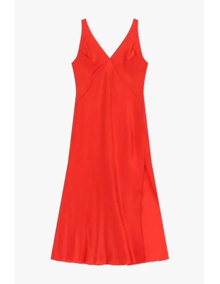 Vestido midi com alças finas e decote em V Dixie