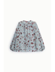 Blusa ampla com estampa floral e riscas finas Dixie