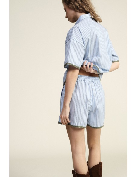 Calções de corte regular às riscas com pormenores decorativos Dixie