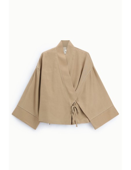 Blazer kimono de corte solto com cinto lateral Dixie