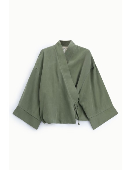Blazer Kimono Corte Solto com Cinto Lateral Dixie