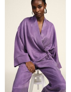 Blazer Kimono Corte Solto Com Cinto Lateral Dixie